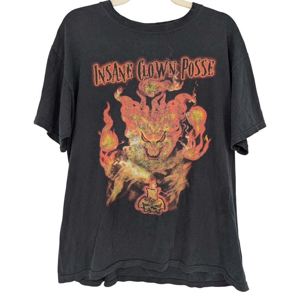 VTG Y2K Insane Clown Posse T-Shirt Unisex L Black Jeckel Brothers Distressed